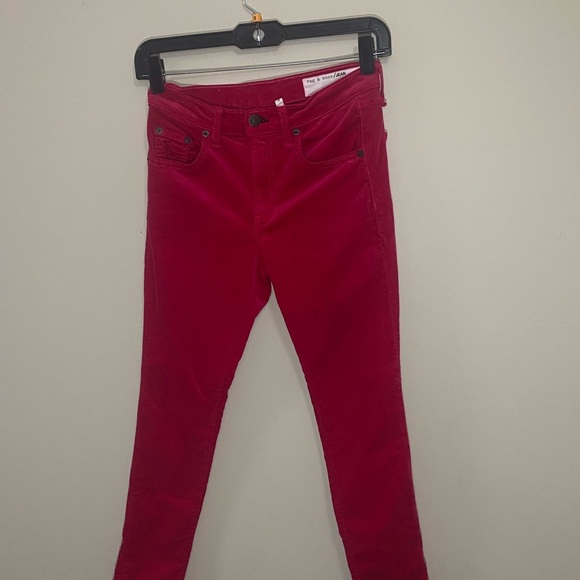 rag & bone Denim - Rag & Bone Women High Rise Red Velvet Skinny Jeans size 25.Excellent Condition